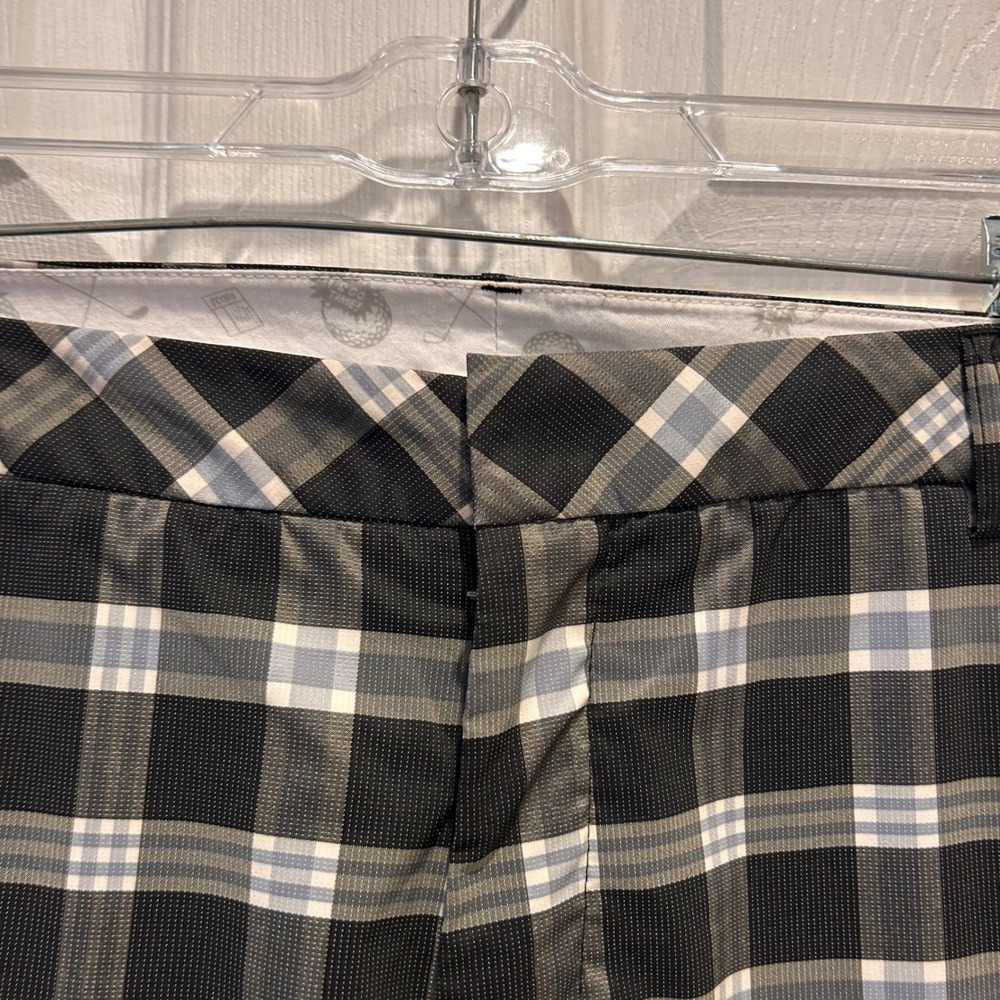 Puma Drycell‎ Mens Plaid Tech Performance Golf Pants Size 34x32 Black White Blue - Picture 4 of 9
